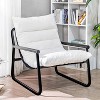 Hooseng Modern Accent Chair, Fluffy Living Room Chair with Removable Cushion, Armchair Chairs With Metal Frame for Bedroom Balcony Reading Room - 3 of 4