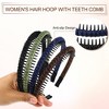 Unique Bargains Women's Teeth Comb Headbands Deep Brown Black 4 Pcs - 4 of 4