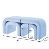 Syemin Ottomans and Benches 3-Piece Modern Ottoman Bench Set, Wide Upholstered Bed Bench, U-Shaped Entry Bench Vanity Stool, Blue, 44"*16.5"*18" - 3 of 4