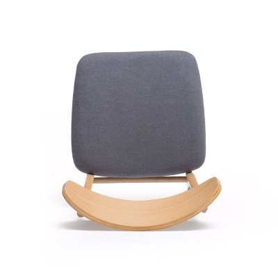 Set of 2 Dark Gray Upholstered Oak Dining Chairs