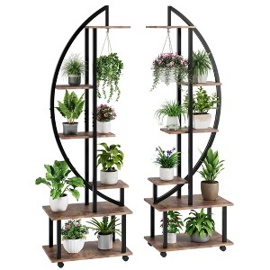 6 Tier 69.2" Tall Plant Stand Shelf with Drawers, Indoor Metal Plant Stands for Multiple Plants - 1 of 4