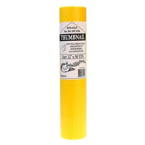Borden & Riley Sun-Glo 12' x 50 Yd 8 lb Thumbnail Sketch Paper Rolls Canary (35CR125000) 65139 - 1 of 1