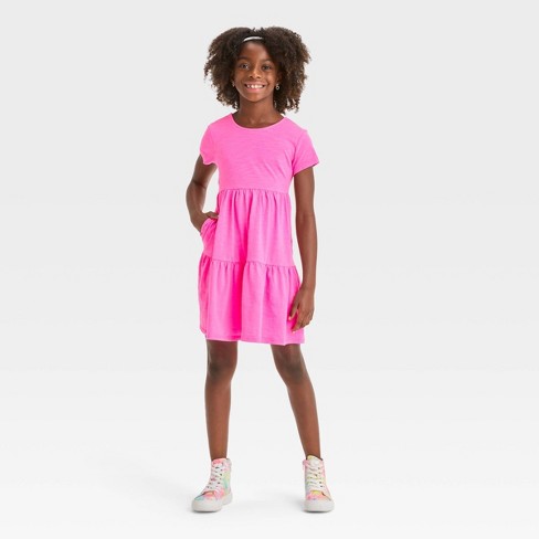 Girls neon shop pink dress