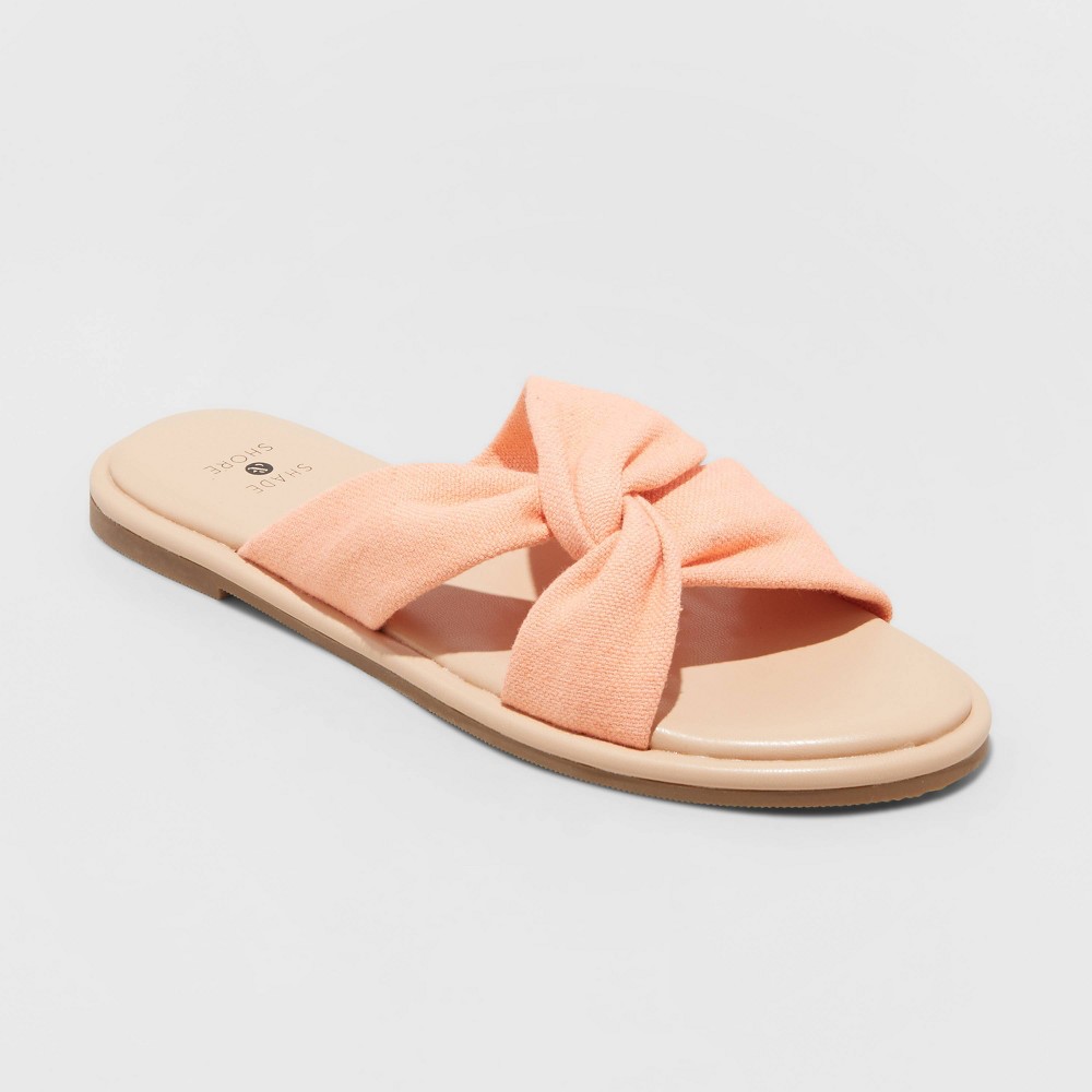Women's Lucia Slide Sandals - Shade & Shore™ Coral Orange 7