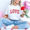 Simply Sage Market Women's Distressed Love Checkered Short Sleeve Garment Dyed Tee - 2 of 4