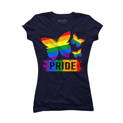Adult Design By Humans Rainbow Butterflies Rainbow Pride By dnlribeiro88 T-Shirt