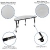 Flash Furniture Mobile 47.5" Circle Wave Flexible Laminate Activity Table Set with 12" Student Stack Chairs, Grey/Black - 4 of 4