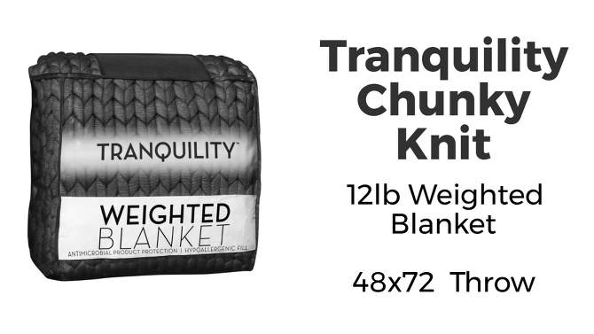 48"x72" 12lbs Chunky Knit Weighted Blanket - Tranquility, 2 of 7, play video