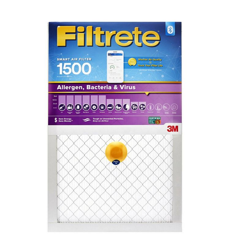 Filtrete Smart Air Filter Allergen Bacteria and Virus 1500 MPR, 1 of 12