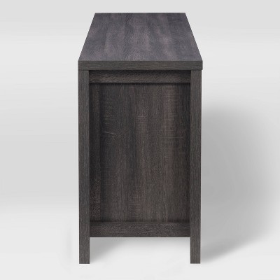 Hollywood Classic Dark Gray Entertainment Bench with Tempered Glass Doors