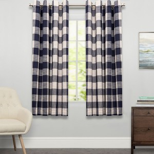 Courtyard Grommet Plaid Window Curtain Treatment Panel by Sweet Home Collection® - 1 of 3