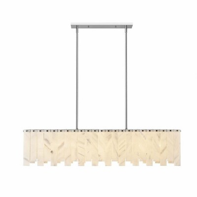 Viviana Polished Nickel 49" Art Deco Island Chandelier