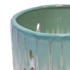 ORRD  Set of 2 Striped Ceramic Planters 8" | Modern Flower Pots with Drainage Hole for Indoor & Outdoor Use,Brown - 4 of 4