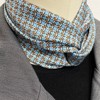 Wrapables Satin Neckerchief Square Scarf 26.5 x 26.5 Inches, Blue Circlets - 4 of 4