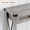 Entryway Table - 43 Inch Sofa Table with Storage Narrow Console Table with Rattan Drawers Couch Table Behind Sofa Entryway Table - 3 of 4