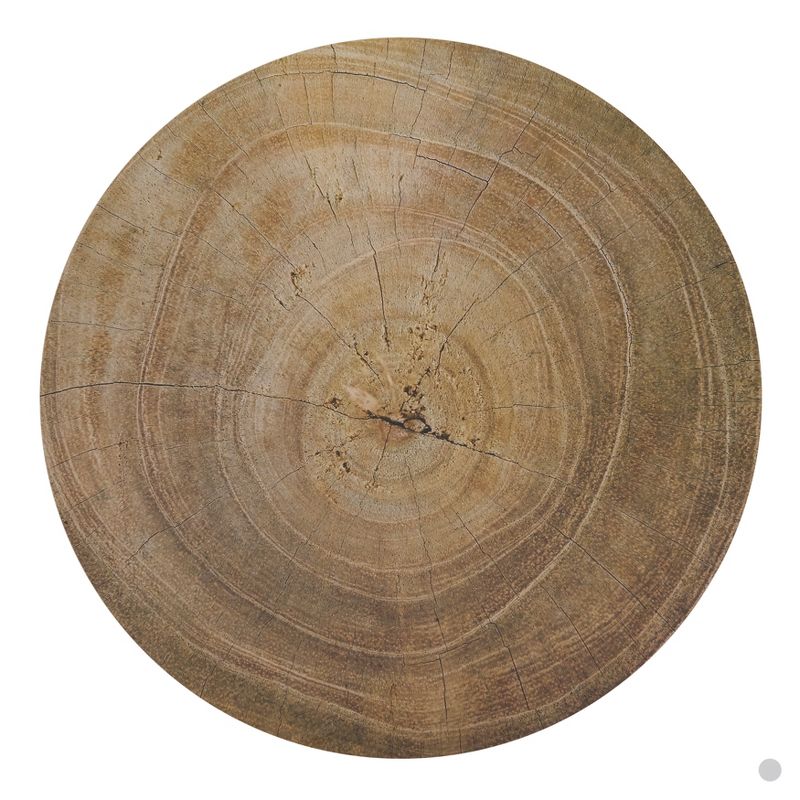 Saro Lifestyle Wood Print Placemat, 15" Round, Natural (Set of 4), 1 of 5