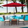 Costway 3PCS Patio Rattan Furniture Bistro Set Wood Side Table Stackable Chair - image 4 of 4