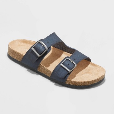 Navy slip on store sandals