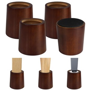 Aoibox Wooden Furniture Risers Heavy Duty Circle 4 Inch Lifts for Bed Sofa Desk Table Increase Height Storage Pack of 4 - 1 of 4