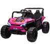 Qaba 12V Ride On Truck, 3.7 MPH Battery Powered Electric Car for Kids w/ Remote Control, 4-Wheel Suspension, Lights, Horn & Music, Pink - 4 of 4