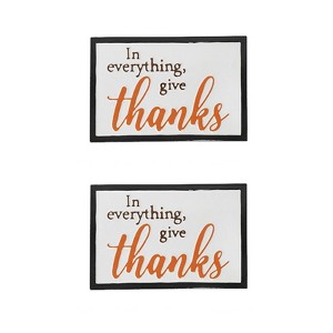 SEVOBAL Party Decorations and Accessories Thanks Wall Sign Set of 2 Rustic Farmhouse Design, Black Orange White, 17.3"*11.4"*3" - 1 of 4