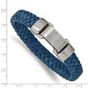Chisel Stainless Steel Brushed Blue Leather 8.25" Bracelet - 2 of 4