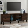 63" Mid Century TV Stand with 2 Cabinets,3 Open Shelves, Cable Management for Living Room or Entryway - 4 of 4