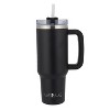 Brentwood 40-Oz. Insulated Stainless Steel Tumbler Cup with Handle, Lid, and Straw, Black - 2 of 4