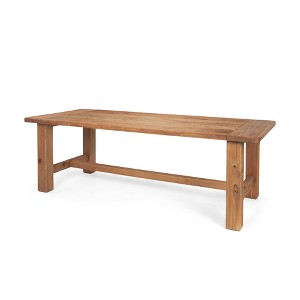 HomeRoots 95" Natural Reclaimed Wood Trestle Base Dining Table - 1 of 4