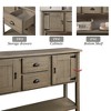 Farmhouse Console Table, 48'' Wood Sofa Table Entry Table with 2 Drawers, Cabinets and Open Shelves, for Entryway Living Room Bedroom - 4 of 4