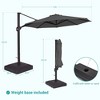 Sonkuki 11FT Outdoor Cantilever Patio Umbrella w/Base and Aluminium Pole, 360° Rotation and Infinite Canopy Angle Adjustment - 3 of 4