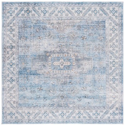 Arizona ARZ242 Machine Made Loomed Area Rug - Blue/Light Blue - 6'-0" x 6'-0" Square - Safavieh