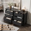 Farmhouse Brown Dresser for Bedroom with 6 Drawer, Double Dresser TV Stand with Vintage Handle, Wide Wood Dressers & Chests of Drawers - 3 of 4