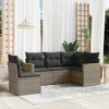 vidaXL Garden Sofa Set Grey Poly Rattan Medium Removable Covers - 2 of 4