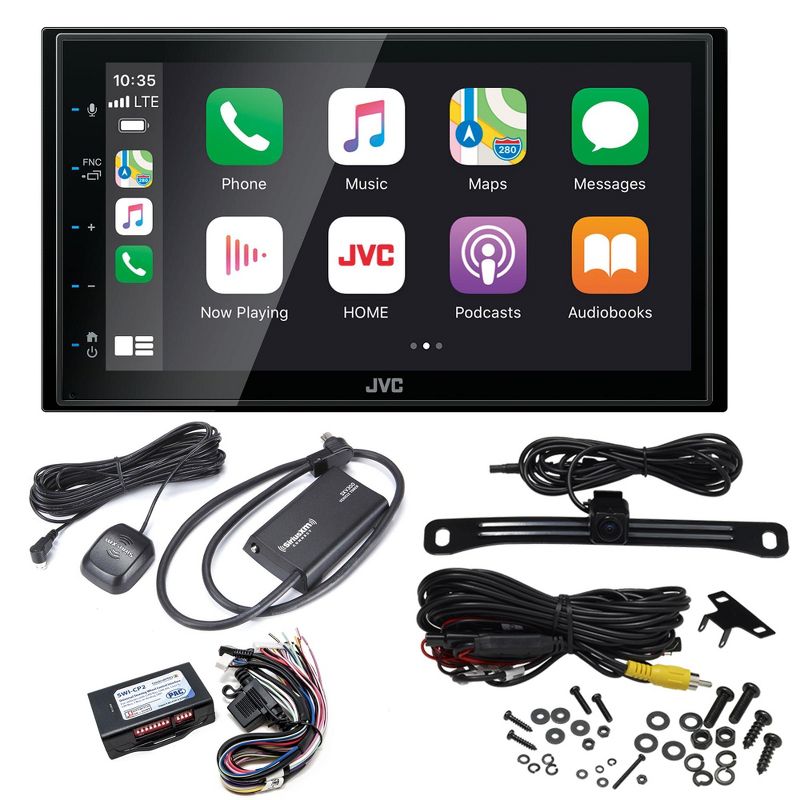 JVC KW-M560BT Digital Media Receiver 6.8" Touch Panel Compatible With Apple CarPlay & Android Auto with SXV300v1 Satellite Radio Tuner, License Pla..., 1 of 8