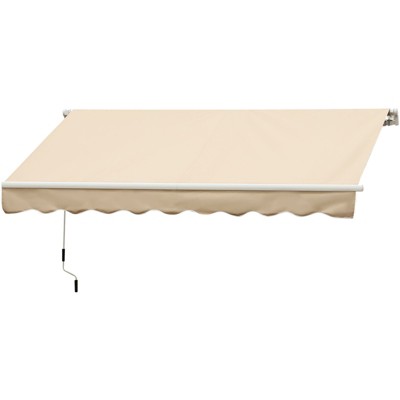 PAGED Retractable Awning Adjustable Window Awning UV Resistant Fabric Aluminum Frame for Deck, Gardens, Yard
