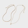 14K Gold Dipped Cubic Zirconia Initial Necklace Set 2pc - A New Day™ Gold - 2 of 3