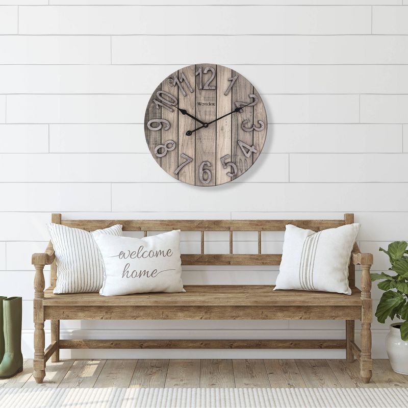 15.5&#34; MDF with Raised Numbers Wall Clock - Westclox, 3 of 9