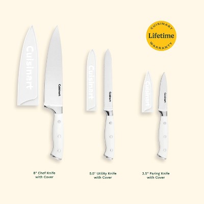Cuisinart Classic White Triple Rivet 6pc Chef Set with Blade Guards missing one