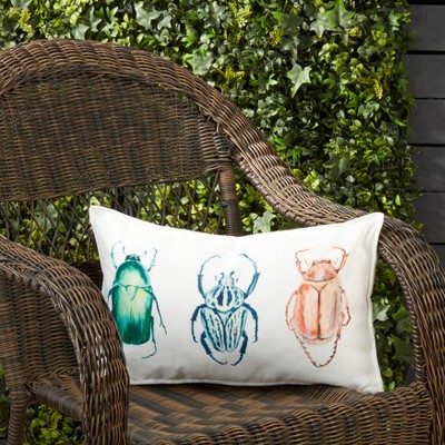 Whimsical Bugs Design Rectangular Throw Pillow