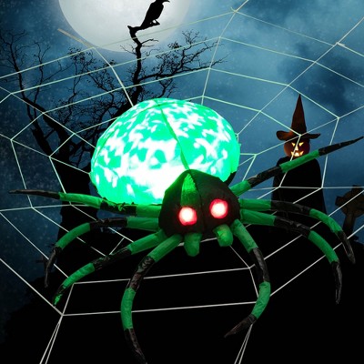 Costway 5 Ft Long Halloween Inflatable Spider With White Net Yard Decor ...