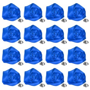 Unique Bargains Handmade Men Suits Formal Boutonnieres Wedding Corsage Lapel Pin Flower Brooch Butterfly Buckle 16 Pcs Blue - 1 of 4