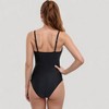 Anna-Kaci Women's One Piece Swimsuit with Ruched Waist and V-Neck Wrap Front Adjustable Spaghetti Straps - 4 of 4