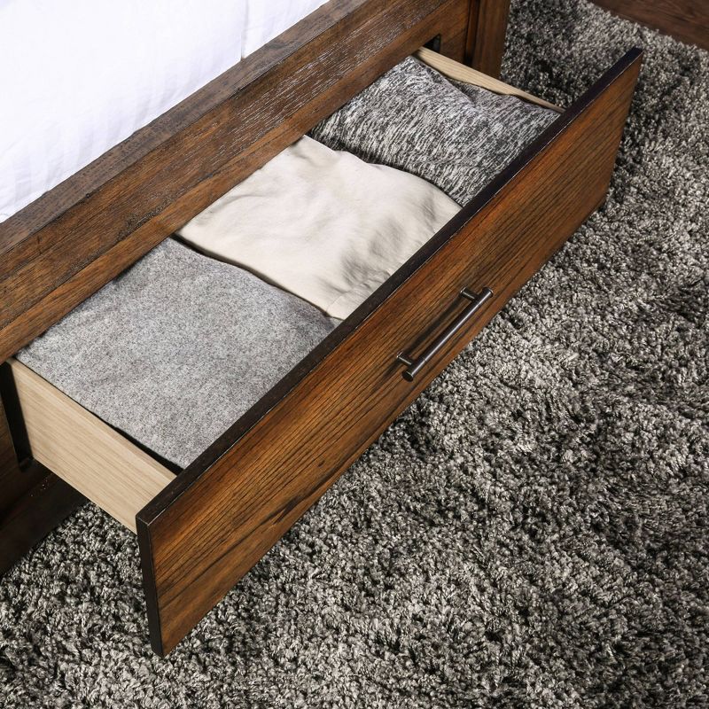 Queen Keaton Rustic 2 Drawer Platform Bed Antique Oak - HOMES: Inside + Out, 6 of 10