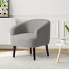 WestinTrends Alexandria 29" Wide Mid Century Modern Faux Shearling Barrel Accent Arm Chair - 2 of 4