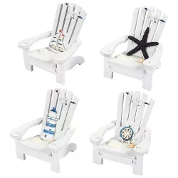 Juvale Set of 4 Mini Beach Chairs Ornaments for Beach House Decor, Beach Christmas Ornaments for Home, Tree, 4 In