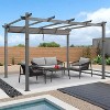 PURPLE LEAF Outdoor 10' x 13' Retractable Pergola with Canopy for Garden Porch Beach Gazebo Wood Grain Frame Pavilion Patio Pergola - 4 of 4