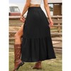 INSPIRE CHIC Women's Pleated Summer Casual High Waist Side Slit A Line Maxi Tiered Skirt - 3 of 4