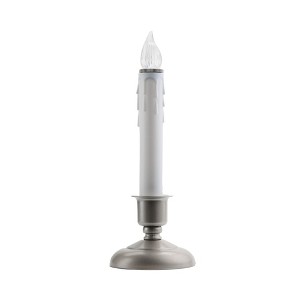 IMC Cape Cod B/O LED Window Candle with Sensor & Wax Drips, Pewter, 9.5in (Qty1) - 1 of 3