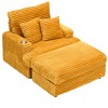 NicBex Couches for Living Room 39" Single Chaise Lounge Chair Corduroy Upholstered Sofa Sleeper Chair with Ottoman and Cup Holders - 3 of 4